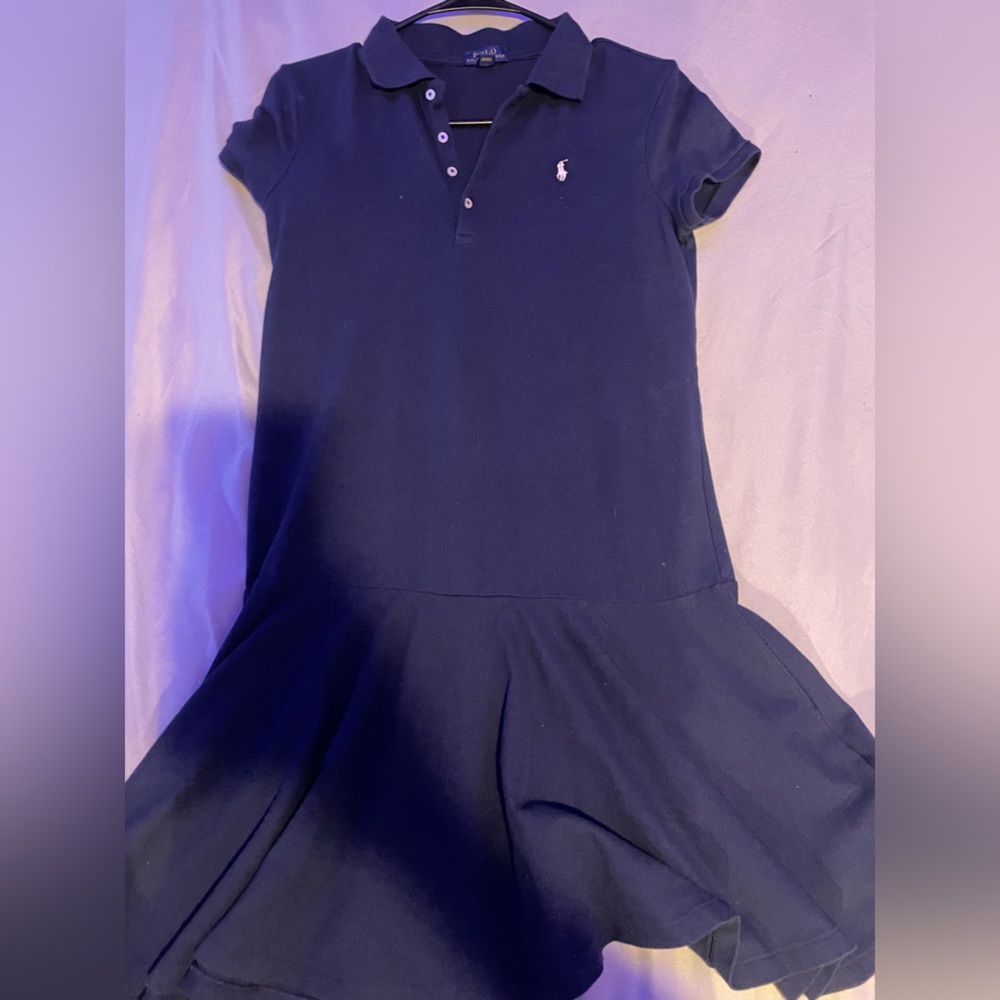 Navy blue girls polo dress